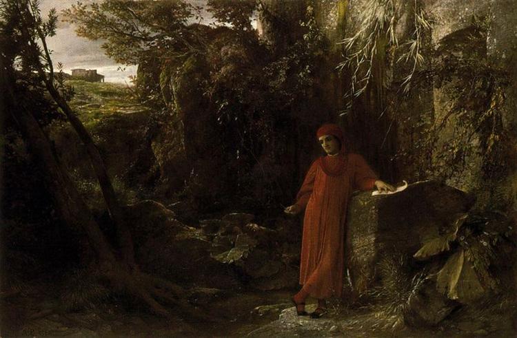 Petrarch by the fountain of Vaucluse - Arnold Böcklin