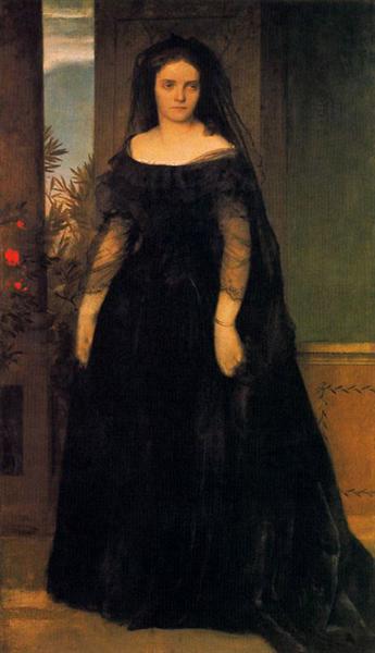 Portrait of The Tragic Actress Fanny Janauschek, 1861 - 阿诺德·勃克林
