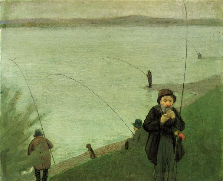 Anglers on the Rhine, 1907 - 奧古斯特·馬克