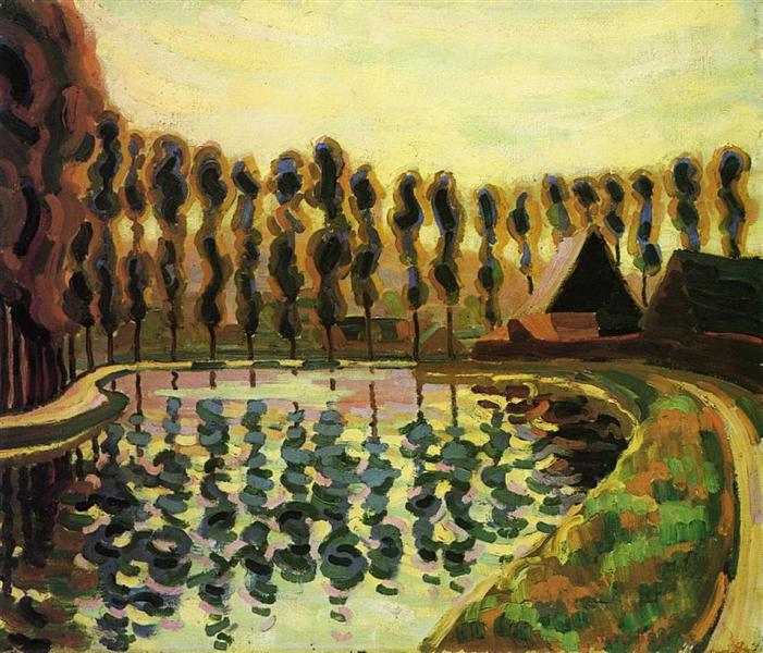 Landscape with poplars, 1907 - Огюст Эрбен