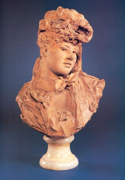 Bust of a Smiling Woman, 1875 - Огюст Роден