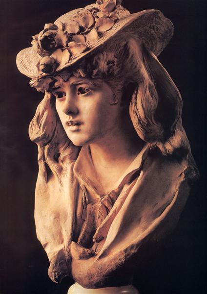 Young Girl with Roses on Her Hat, 1865 - 1870 - Auguste Rodin
