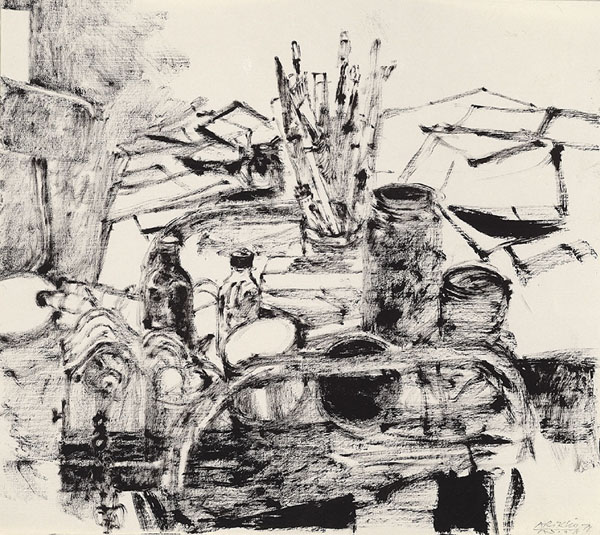 Studio Trolley with Paintbrushes, 1971 - Avigdor Arikha