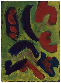 Abstract Composition in Green and Red - Barnett Newman