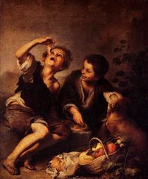 Niños comiendo de una tartera - Bartolomé Esteban Murillo