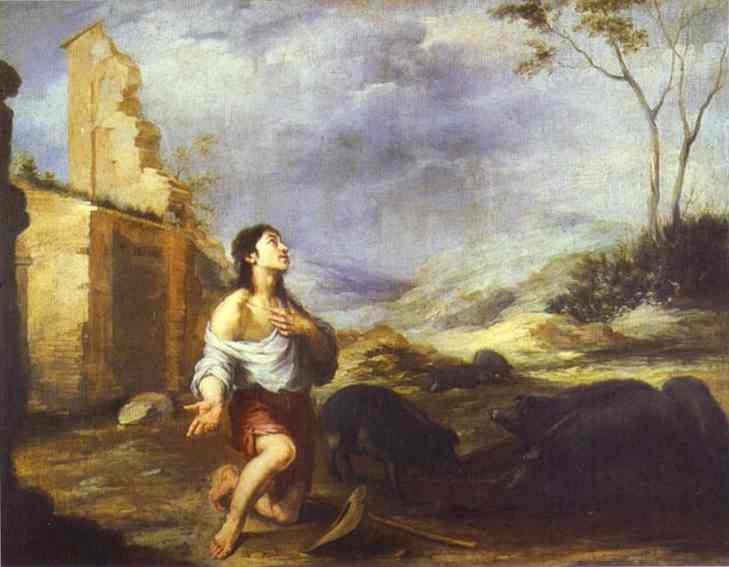 The Prodigal Son Feeding Swine, 1660 - Бартоломео Естебан Мурільйо