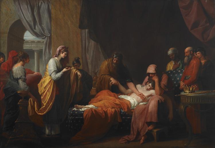 Erasistratus the Physician Discovers the Love of Antiochus for Stratonice, 1772 - Бенджамин Уэст