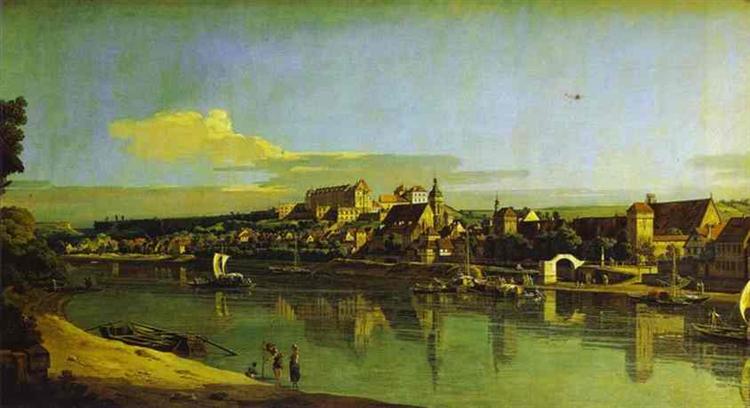 Pirna Seen from the Right Bank of the Elbe, c.1750 - 贝纳多·贝洛托