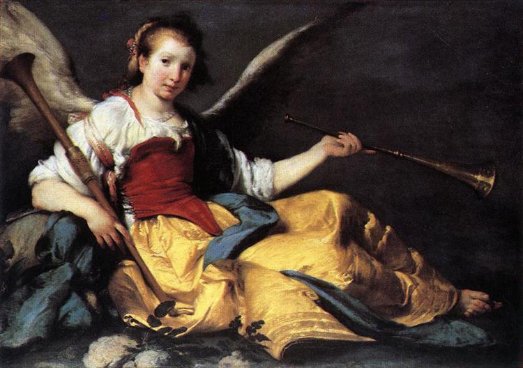 A Personification of Fame, c.1635 - c.1636 - Бернардо Строцці