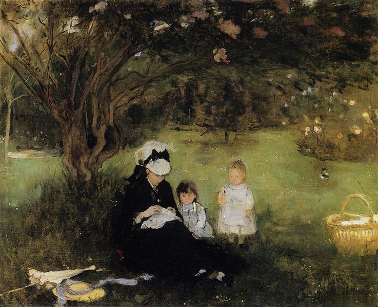 Beneath the Lilac at Maurecourt, 1874 - Berthe Morisot