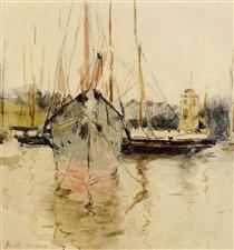 Boats - Entry to the Medina in the Isle of Wight - Berthe Morisot