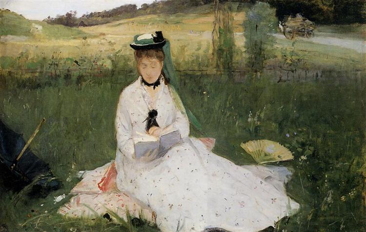 Reading with Green Umbrella, 1873 - Berthe Morisot