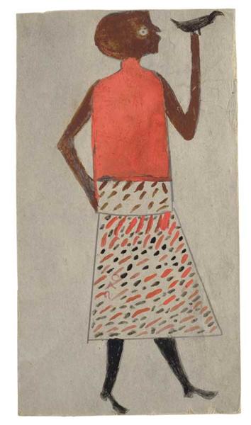 Untitled (Woman with Bird), c.1940 - Bill Traylor