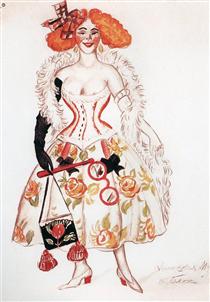 Costume design for Venetian madmen - Colombina, 1915 - Serge Sudeikin 