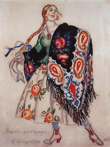 Masha, the daughter of merchant, 1924 - Boris Michailowitsch Kustodijew