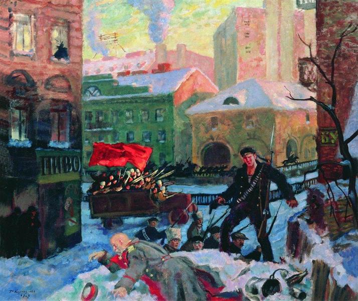 Petrograd on February, 1917 - Boris Michailowitsch Kustodijew