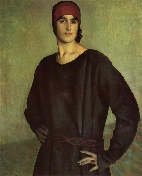 Portrait of the Artist Tatiana Chizhova, 1924 - Boris Michailowitsch Kustodijew