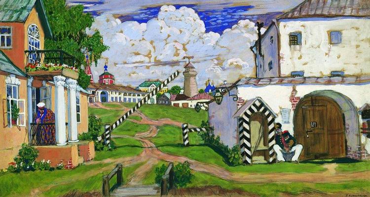 Square at the exit of the city, 1911 - Boris Kustodiev
