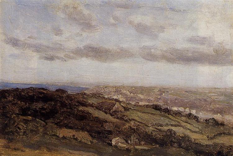 Булонь-сюр-Мер, вид с высоких скал, 1855 - 1860 - Камиль Коро