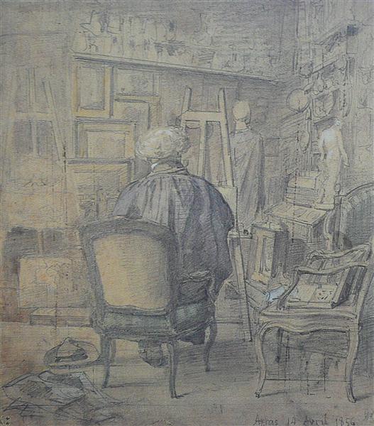 Коро в студии Константа Дютийе, 1856 - Камиль Коро