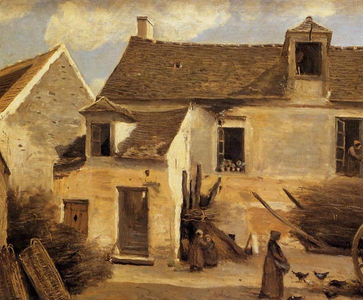 Двор булочной близ Парижа, c.1865 - Камиль Коро