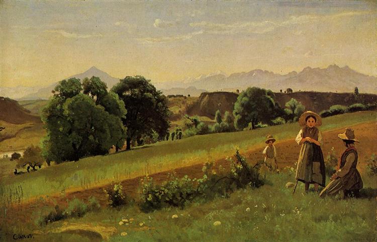 Landscape at Mornex, Haute Savoie, 1842 - 柯洛