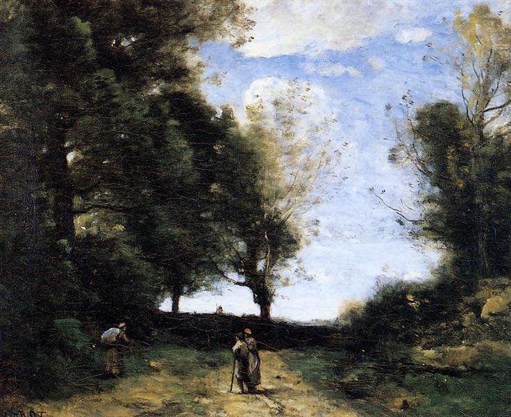 Landscape with Three Figures, c.1850 - c.1860 - Каміль Коро