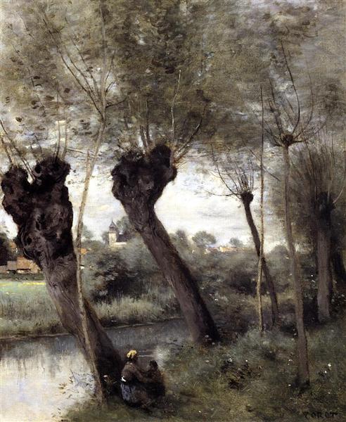 Saint Nicholas les Arras, Willows on the Banks of the Scarpe, 1871 - 1872 - Camille Corot