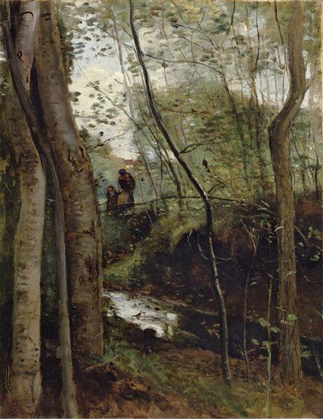Ручей в лесу, c.1855 - c.1860 - Камиль Коро