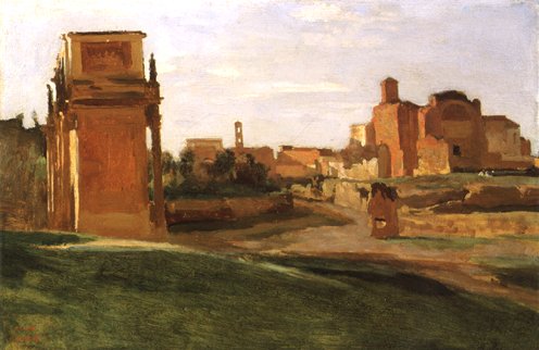 The Arch of Constantine and the Forum, Rome, 1843 - Каміль Коро