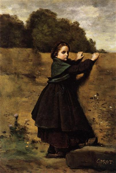 Любопытная девочка, 1850 - 1860 - Камиль Коро
