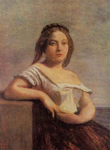 Гасконская девушка (Светловолосая гасконка), 1850 - Камиль Коро