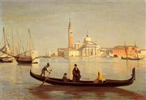 Venice Gondola on Grand Canal - Camille Corot
