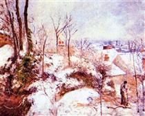 A Cottage in the Snow - Camille Pissarro