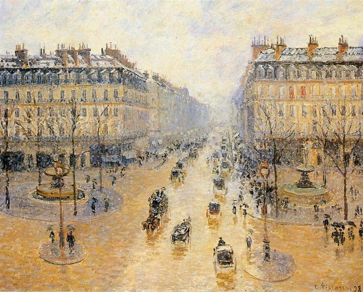 Avenue de l'Opera, Snow Effect, 1898 - Каміль Піссарро