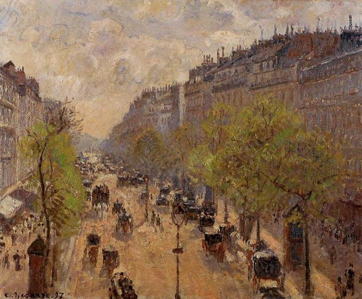 Boulevard Montmartre, Spring, 1897 - Камиль Писсарро