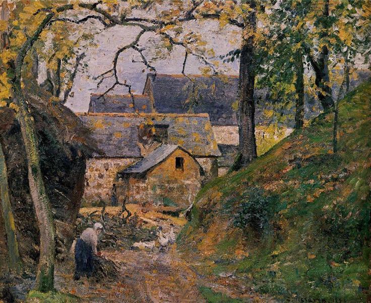 Farm at Montfoucault, 1874 - Camille Pissarro