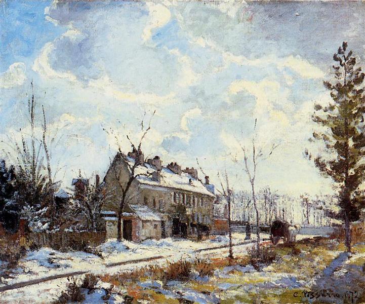 Louveciennes Road Snow Effect, 1872 - Каміль Піссарро