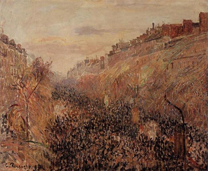 Mardi Gras, Sunset, Boulevard Montmartre, 1897 - Каміль Піссарро