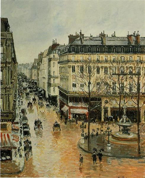 Rue Saint Honore, Afternoon, Rain Effect, 1897 - Каміль Піссарро