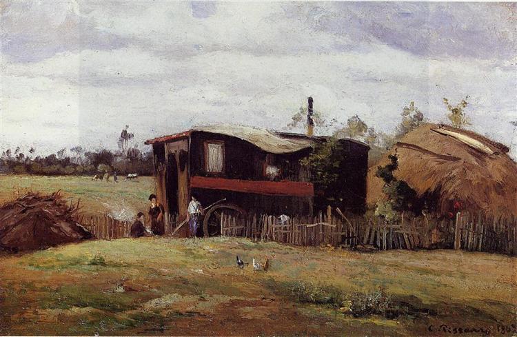 The bohemian's wagon, 1862 - Камиль Писсарро