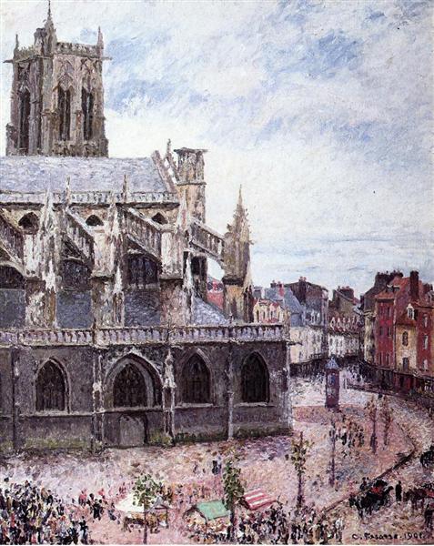 The Church of Saint Jacues, Dieppe, Rainy Weather, 1901 - Camille Pissarro