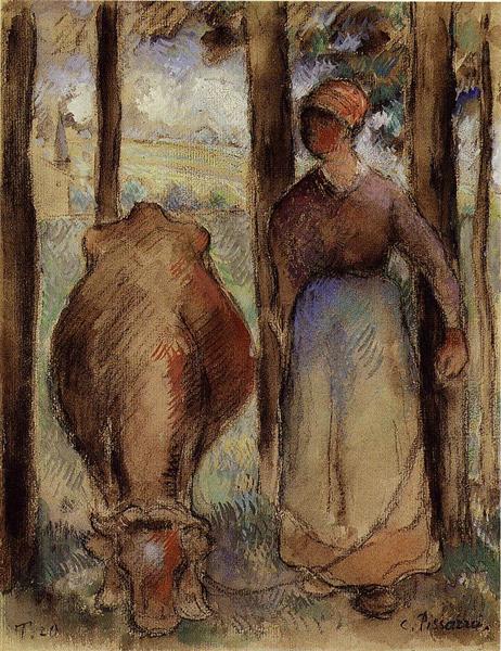 The Cowherd, 1892 - Камиль Писсарро