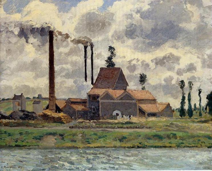 The Factory, 1873 - Камиль Писсарро