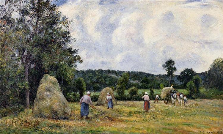 The Harvest at Montfoucault 2, 1876 - Каміль Піссарро