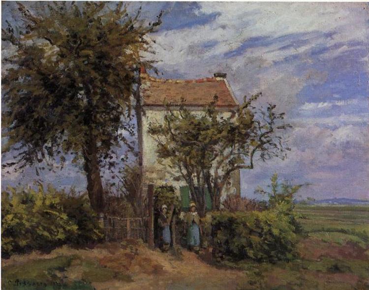 The House in the Fields, Rueil, 1872 - Каміль Піссарро
