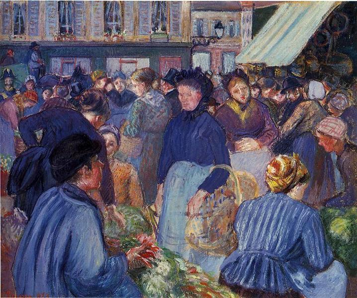 The Market at Gisors, 1899 - Каміль Піссарро