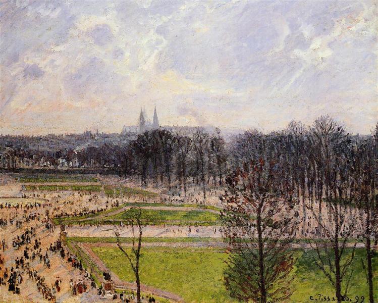 The Tuileries Gardens Winter Afternoon, 1899 - Каміль Піссарро
