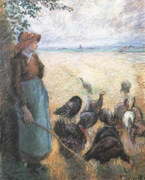 Turkey Girl, 1884 - Камиль Писсарро