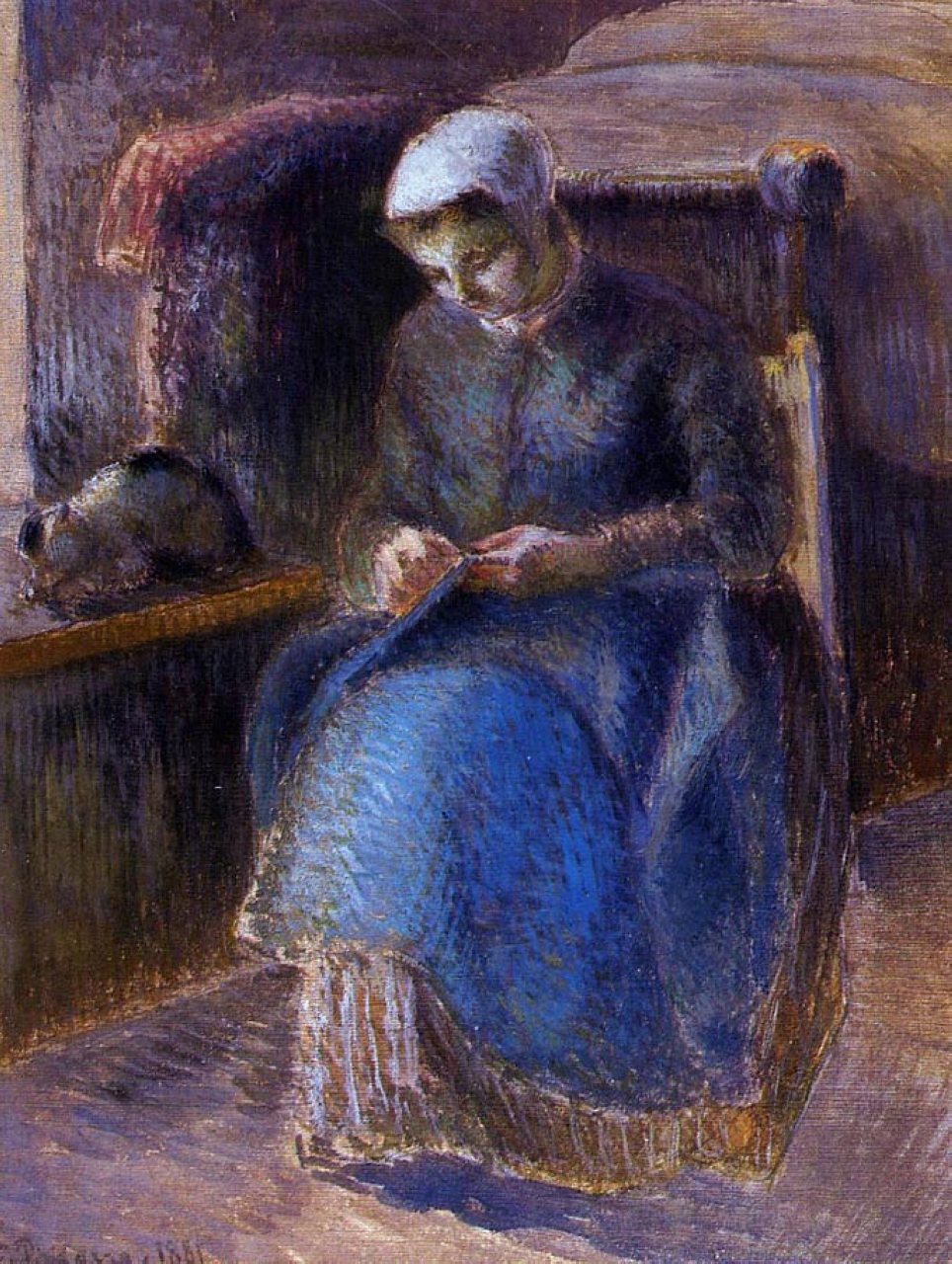 Woman Sewing, 1881 - Camille Pissarro - WikiArt.org